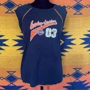 Y2K Harley Davidson Women’s Top. 100% Cotton. X Large. USA. 2002. Like New!
